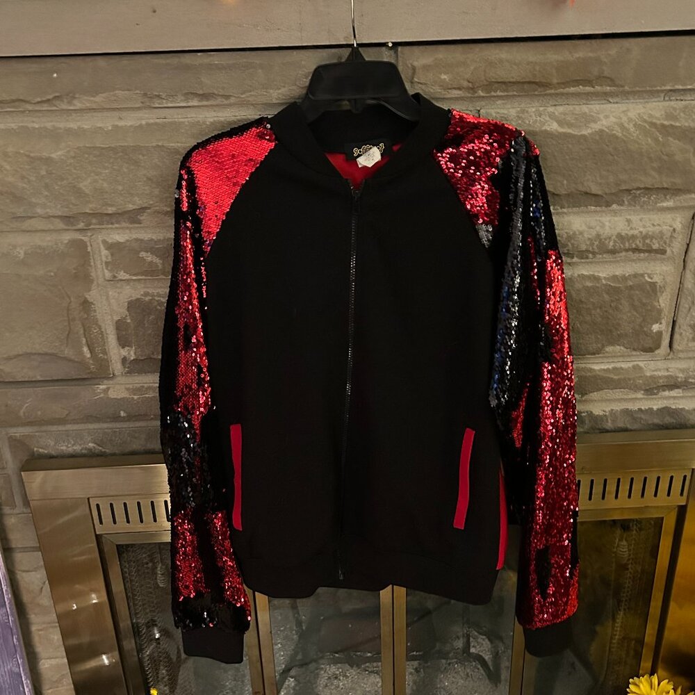 Red OR Black Sequin (Color Changing) Zip up jacket